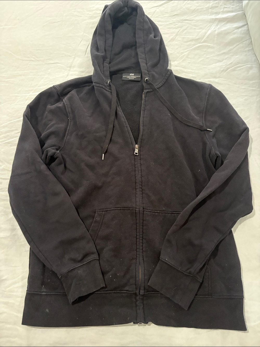 H&M Men's Black Zip-Up Hoodie Sweater
